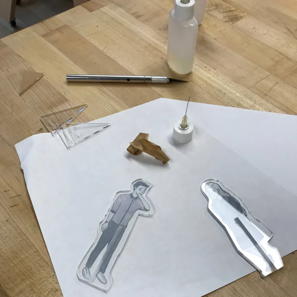 MFA Visual Narrative student (and VFL student worker) ST Schwartz is hard at work perfecting her figure making skills.