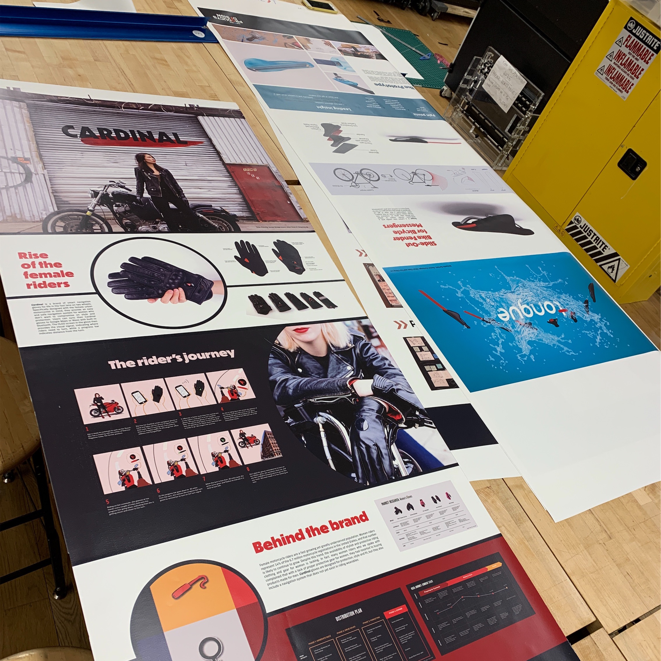 For the review, all first year students are printing large scale banners of digital projects they worked on in groups.