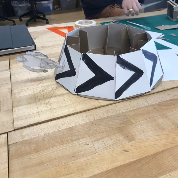 The final project will be 16' across and made in part using the CNC machine. Ultimately, when the simulator is done a person will be able to strap themselves into a harness that will be elevated 25' off the ground and walk with 62% of Earth's regular gravity (to mimic Mars' gravity which is 38% of Earth's).