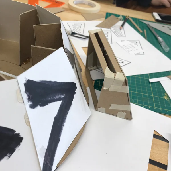 MFA Products of Design student John Boran Jr. is using the VFL to make an out of this world experience. Starting out with a hot glue gun and cardboard prototype, John is working on a walkway for a Mars gravity simulator.