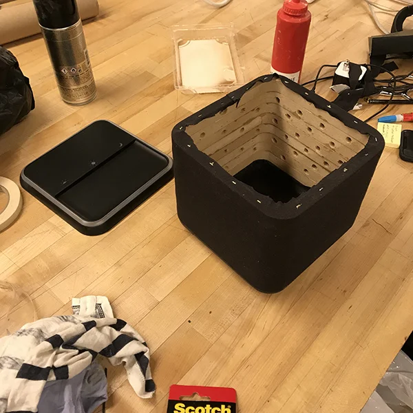 Abhinav Sircar is in the IXD MFA program here at SVA and has been using a combination of our wood shop and digital fabrication tools to make a prototype for his thesis project. The prototype is his vision for where the service Pill Pack could go. It would aid in assisting the elderly with their medication by dispensing the correct dosage with the patients schedule.