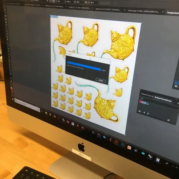 Second year MFA Illustration as Visual Essay student Christina is in the VFL working on getting items together for her thesis.