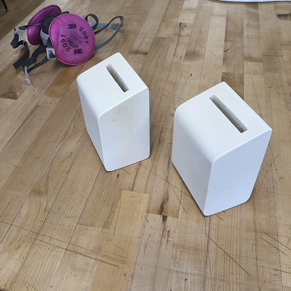 John Boran Jr. of MFA Products of Design is working on models for this thesis project today in the VFL. He designed interplanetary mail boxes to be used to communicate between Earthlings and those living on Mars.