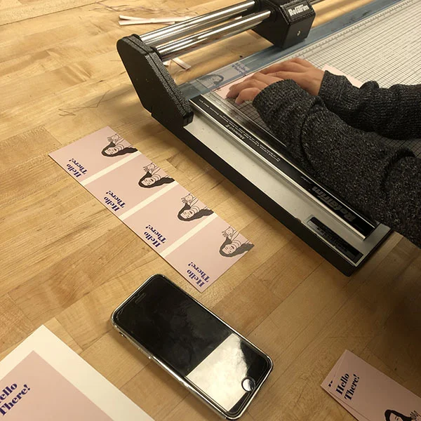 She designed business cards to market herself as a Brand Strategist and decided to print and cut them here. If you're ever in a pinch for last minute business card, using the UV printer is an option to consider.