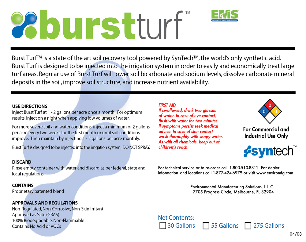 Turf Labels Burst Turf — Sigma Organics Inc.