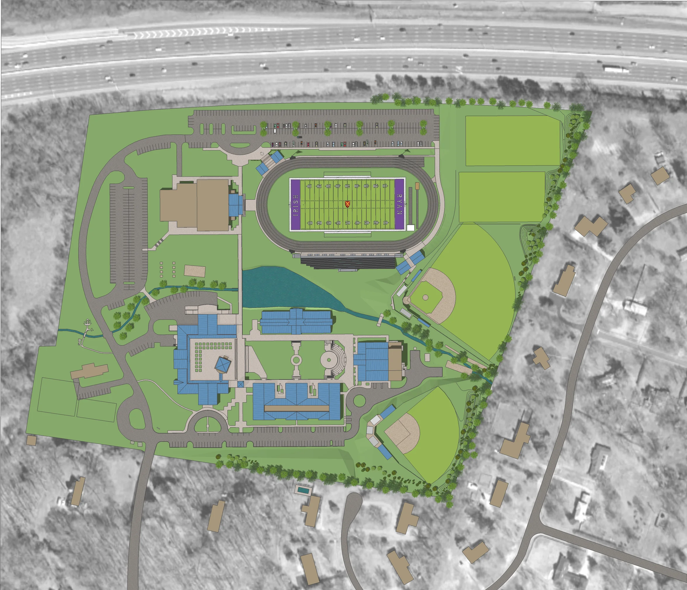 Father Ryan High School Sports Complex- Master Planning, Visualization, Fund Raising
