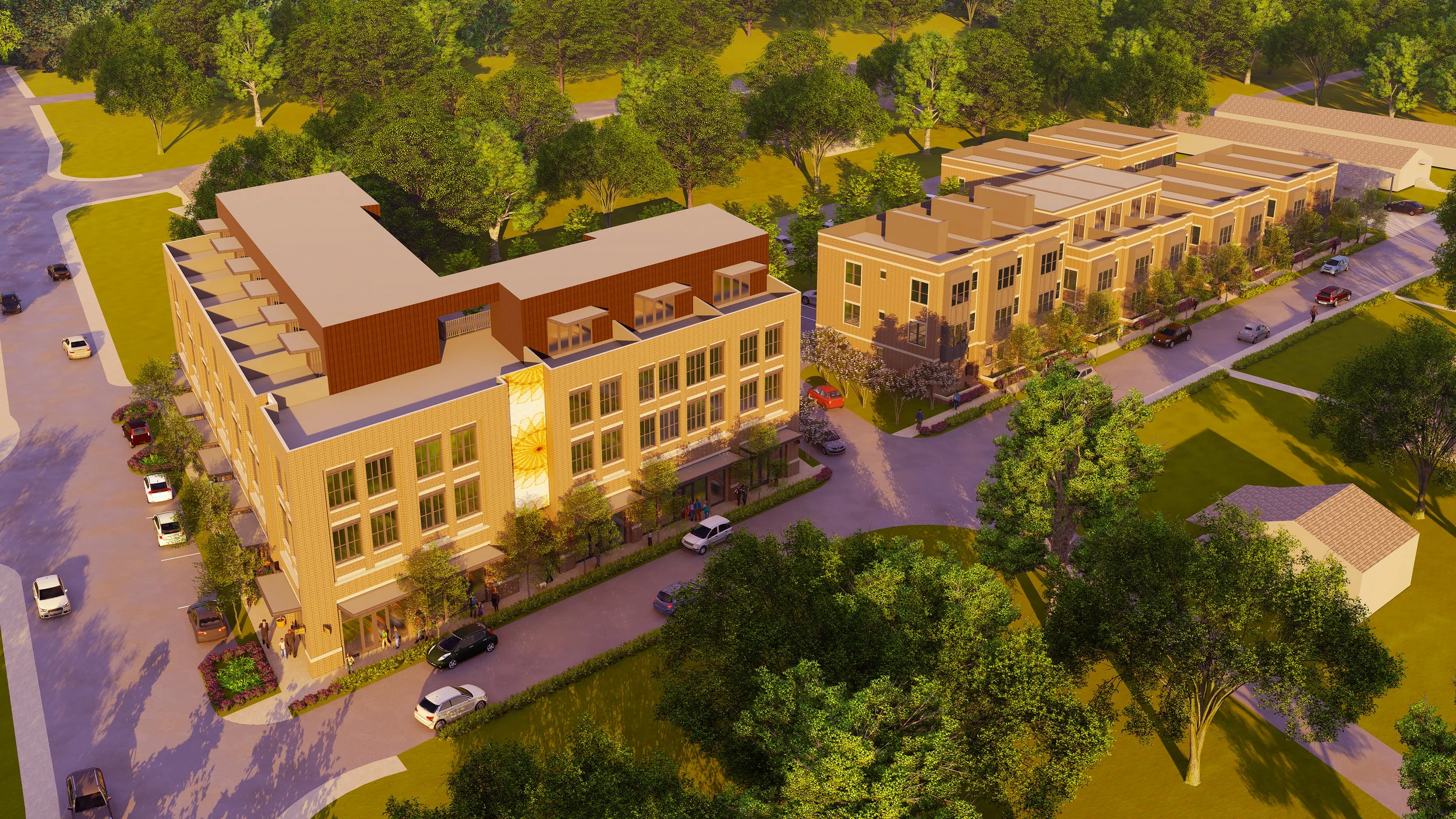 Mixed Use Building & Townhomes