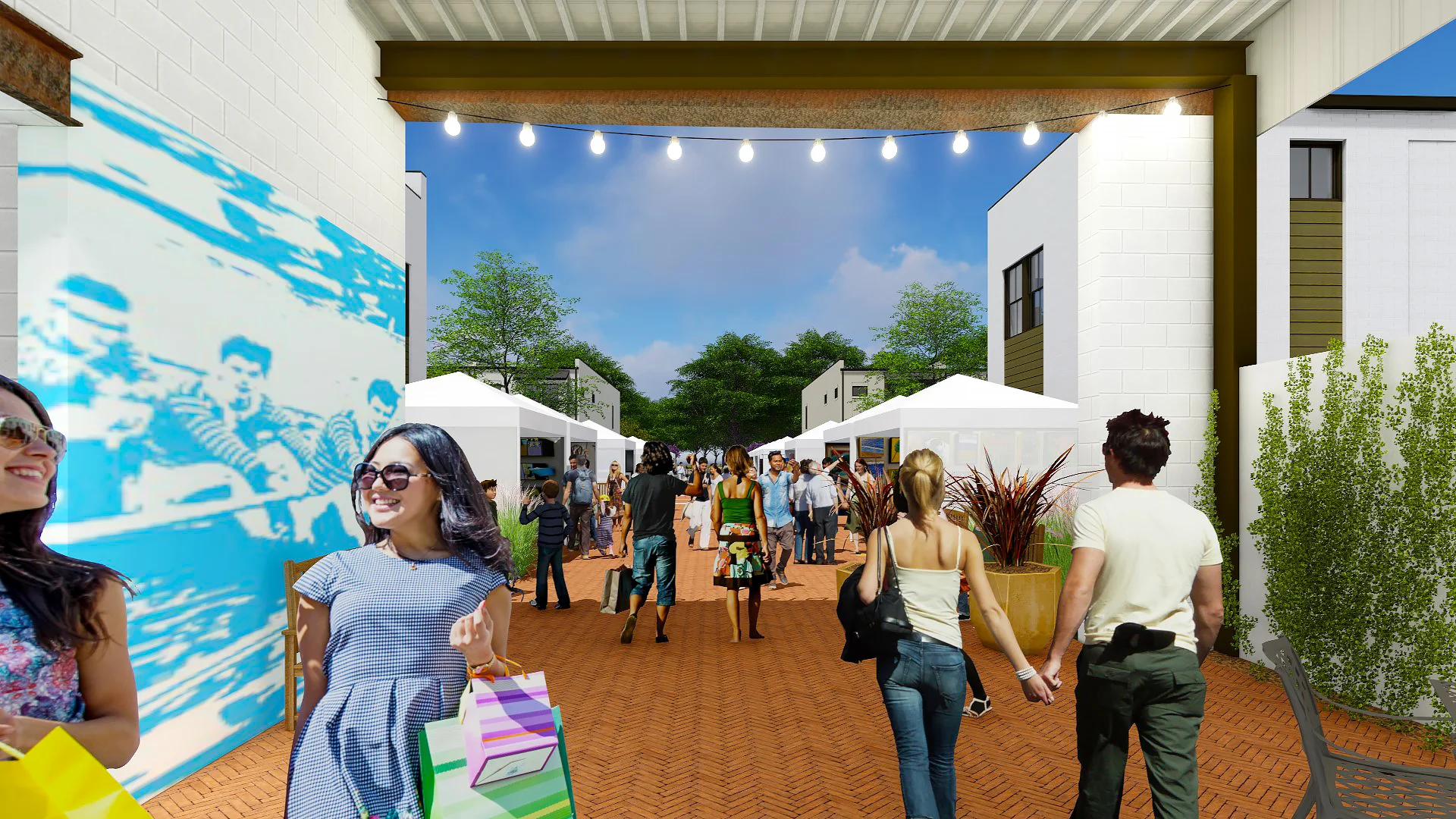 Art Walk- The Arts District Building & Shaded Art Walk