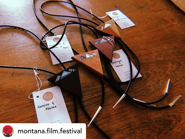 Repost! If you&rsquo;re in Missoula...|
@montana.film.festival Merch alert! Custom Bolo Ties, made for MTFF from @feltenwoods in Billings! Get them while supplies last! On sale in the @theroxy406 box office