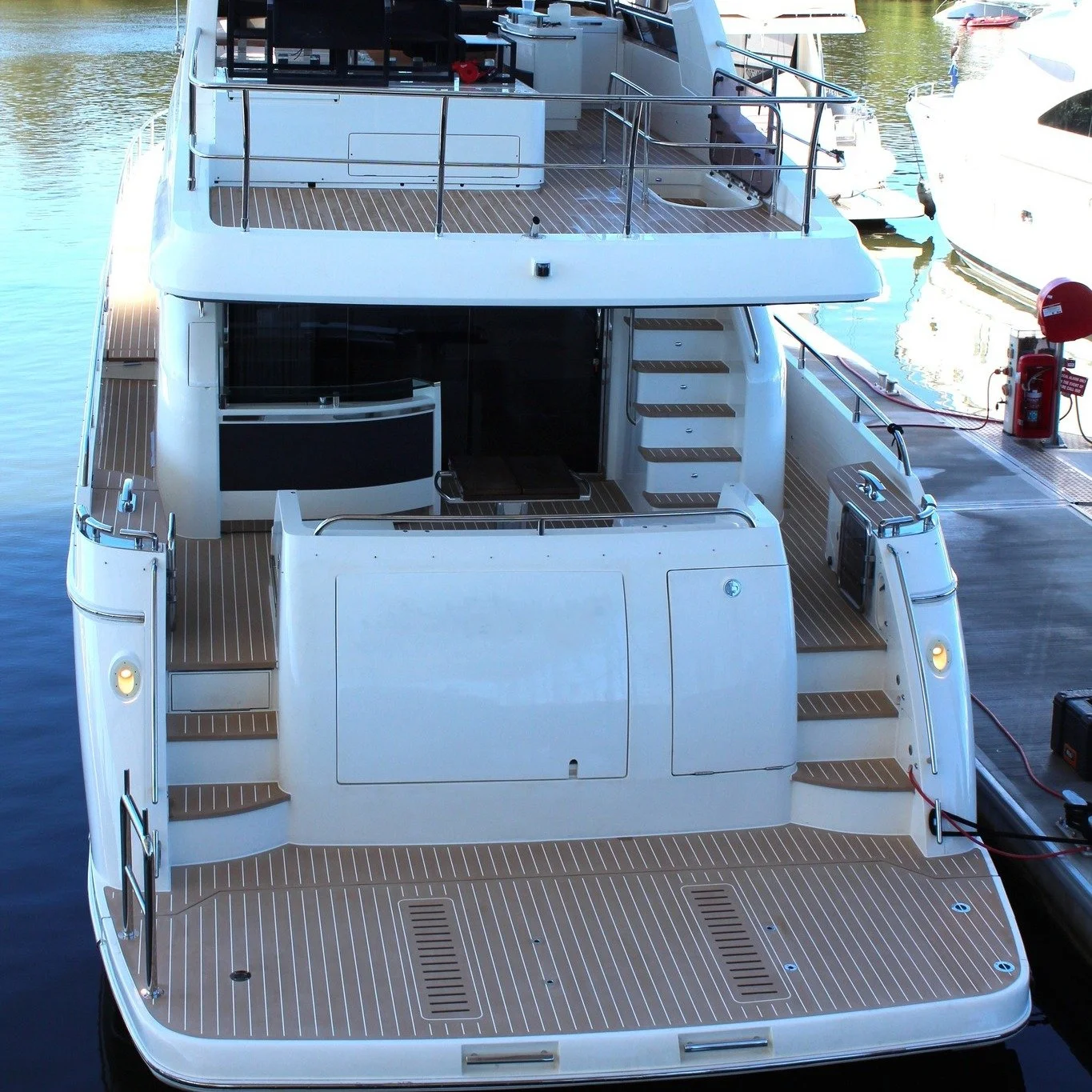 New Esthec Decking completed on Princess 78 
Upgrade from old teak decking. 
With Esthec's proven durability - this boat will never need another deck.  #esthec #compositedecking #rivieraboats #princessyachts @theboatworks  @sanctuarycoveboatshow