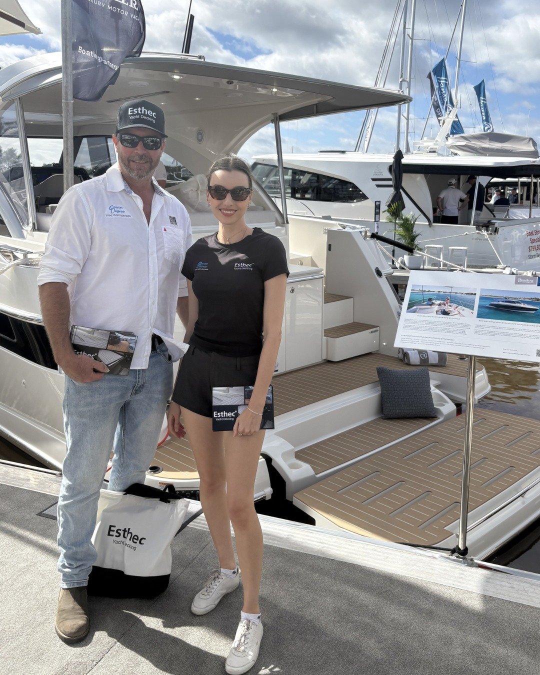 Still buzzing after the @sanctuarycoveboatshow, and one thing was a standout - premium marine decking is having a moment.
 
Clean lines, custom detailing and a premium feel underfoot; it is easy to see why @esthec continues to turn heads.
 
If you ar