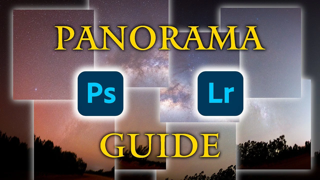 YouTube thumbnail: Panorama Guide (Lightroom + Photoshop)