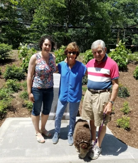 Earlier this summer, on July 4, I was on a bike ride through Riverway Park in the Emerald Necklace and came upon Governor and Mrs. Dukakis taking a look at the plaque that was recently dedicated to them. (My parents are also on the plaque!) Governor Dukakis has been a longtime champion of connecting North and South Stations to facilitate rail travel within Massachusetts and regionally. See a recent piece about this effort.