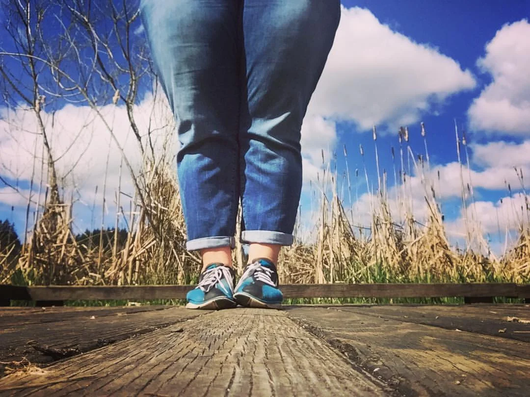 Braving a walk while visiting a friend in Seattle, and not knowing how my foot or body would handle it. Photo by: Me