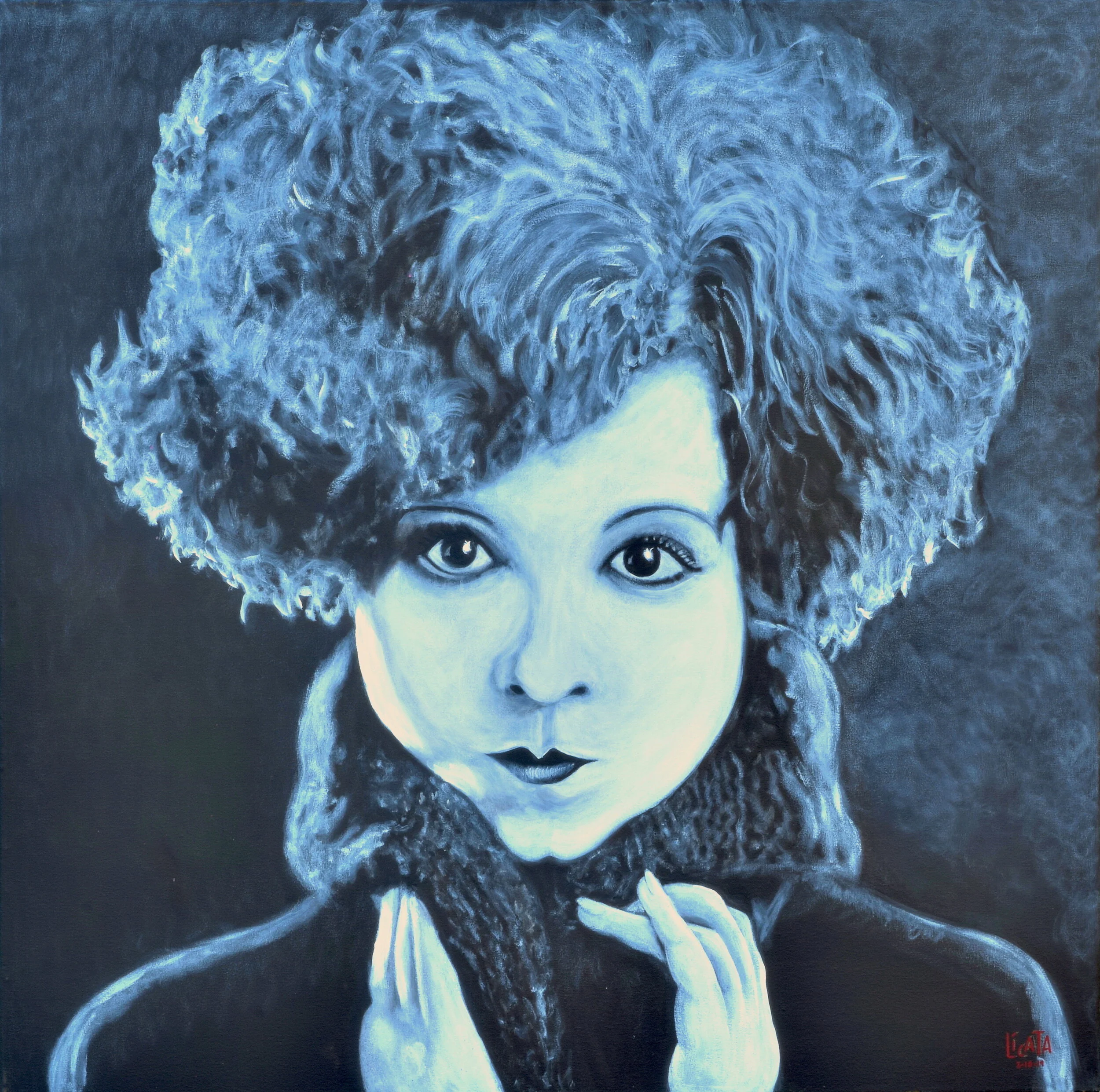  Original Clara Bow 40x40 Black and White