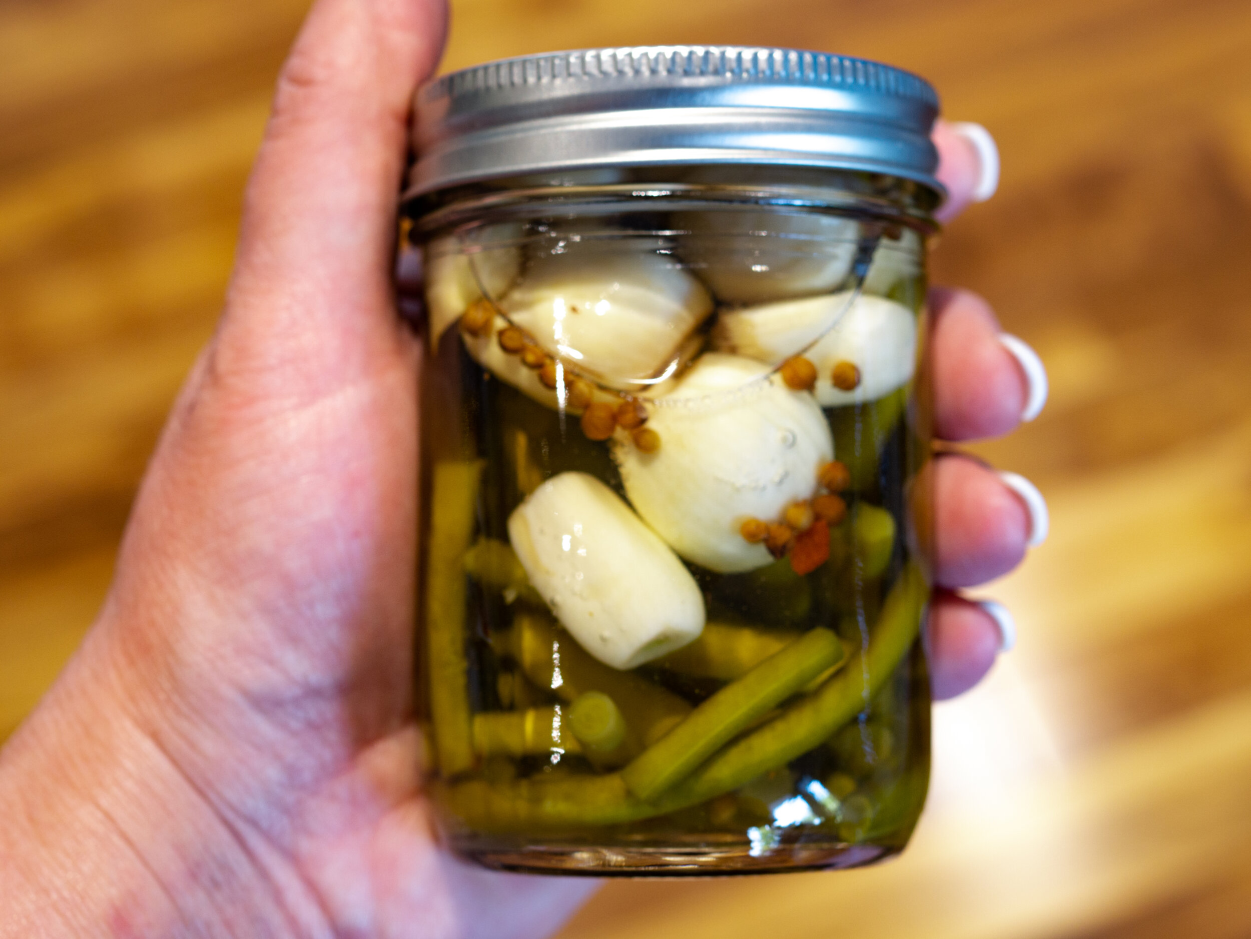 Pickled Garlic scapes and cloves .jpg