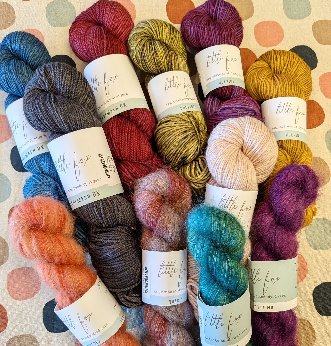 Hard to believe it's been a full week since our Fall Festival! Fortunately our friends at @littlefoxyarn left us with a bunch of yarn to tide us over...
We have so many beautiful colors, and they have some really special bases, including fluffy mohai