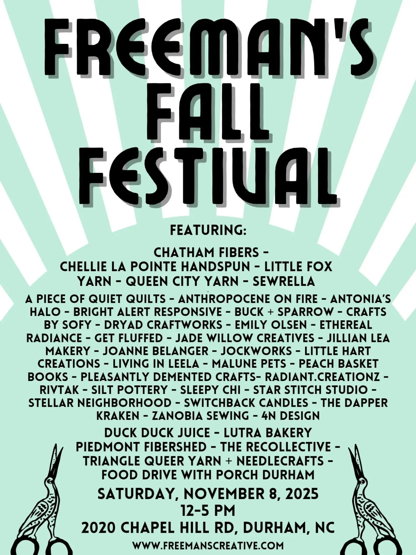 We are one week away from our annual Fall Festival taking place next Saturday from noon to five pm! Save the date, add a calendar reminder, and invite a friend, because you don't want to miss out on the fun! We have an incredible lineup of vendors th