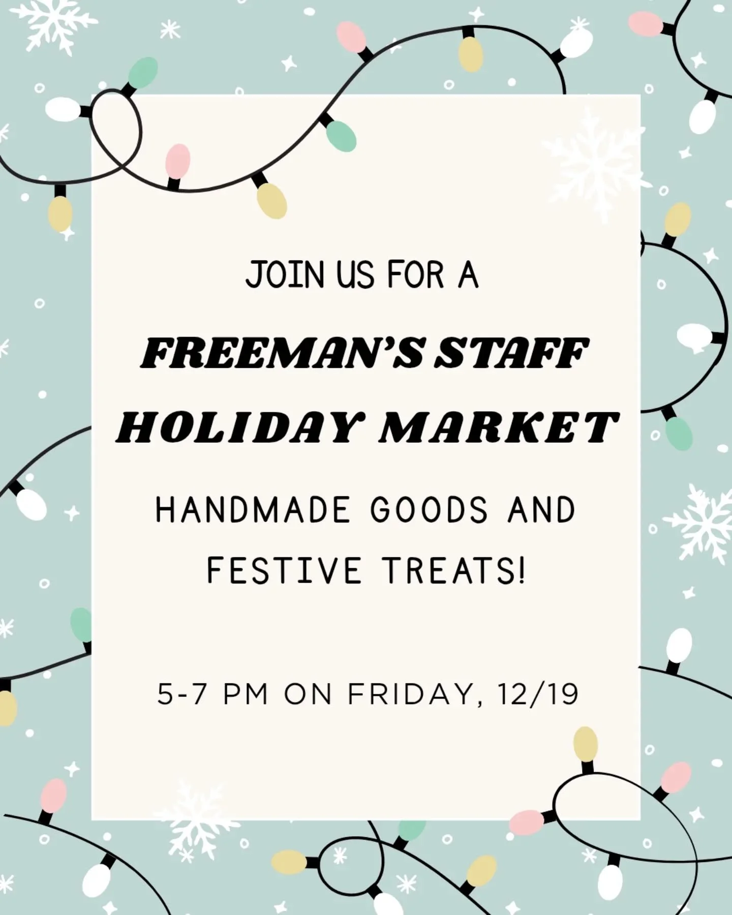 Add this to your calendar! Our staff has decided to host a fun handmade holiday market Friday, December 19 from 5-7 pm! We've got incredibly talented folks working here, so you'll find everything from crocheted toys and accessories to felted dog hats