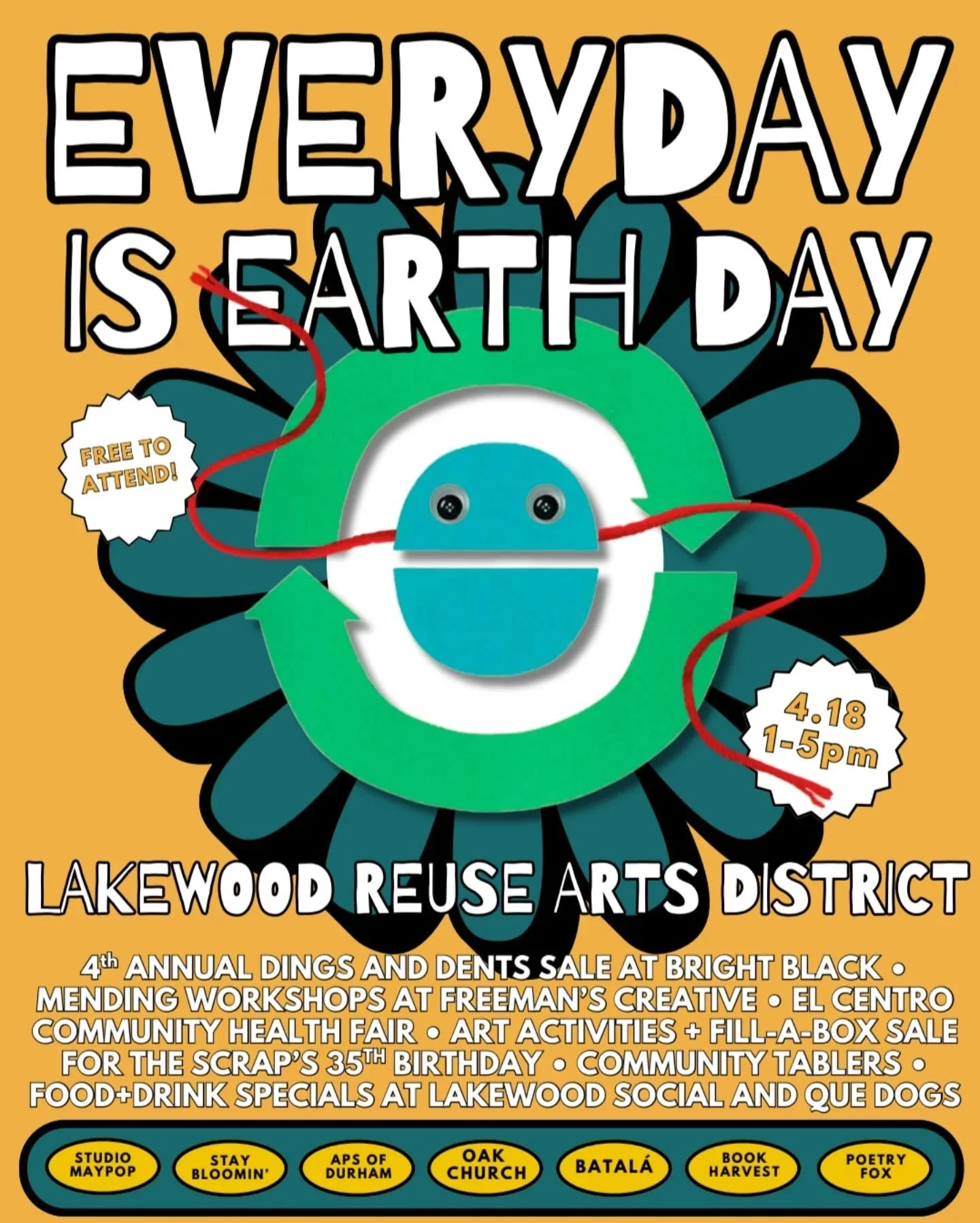 Everyday is Earth Day in Lakewood! Join us and other local favorites for an Earth Day celebration across the entire Lakewood Shopping Center! Everyday is Earth Day will be held from 11a to 5 p.m. on Saturday April 18th.
We're hosting a drop-in mendin