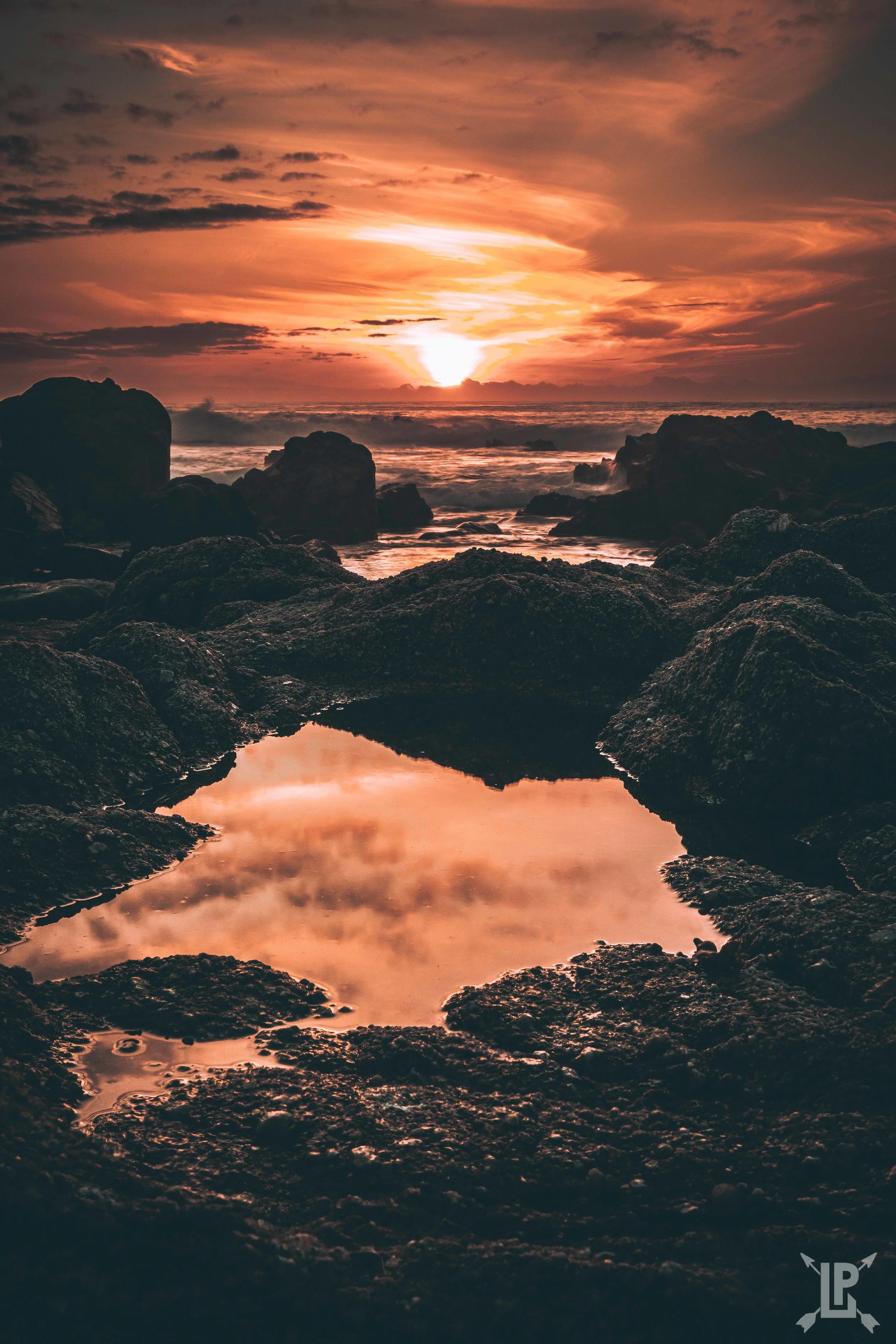 Canon 5D Mark IV, 24-105mm | f/22, 1/5 sec, ISO 400 One of the tidal pools between Asilomar Beach and Lover's Point at sunset