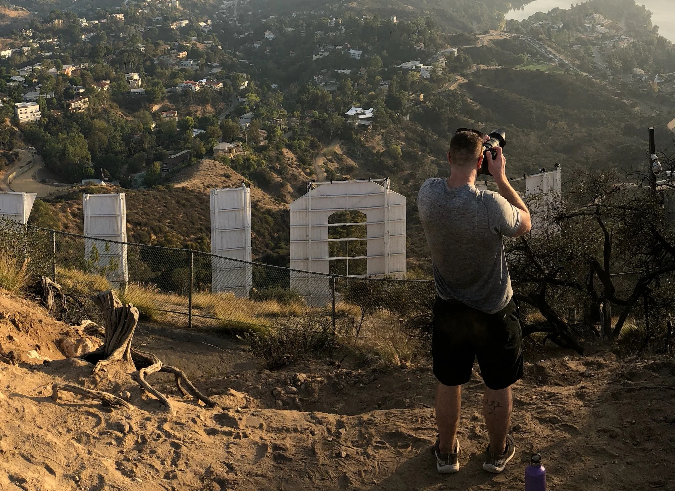 This is shot from the top of the hill, you can see the tall green fence that gets in all the shots.