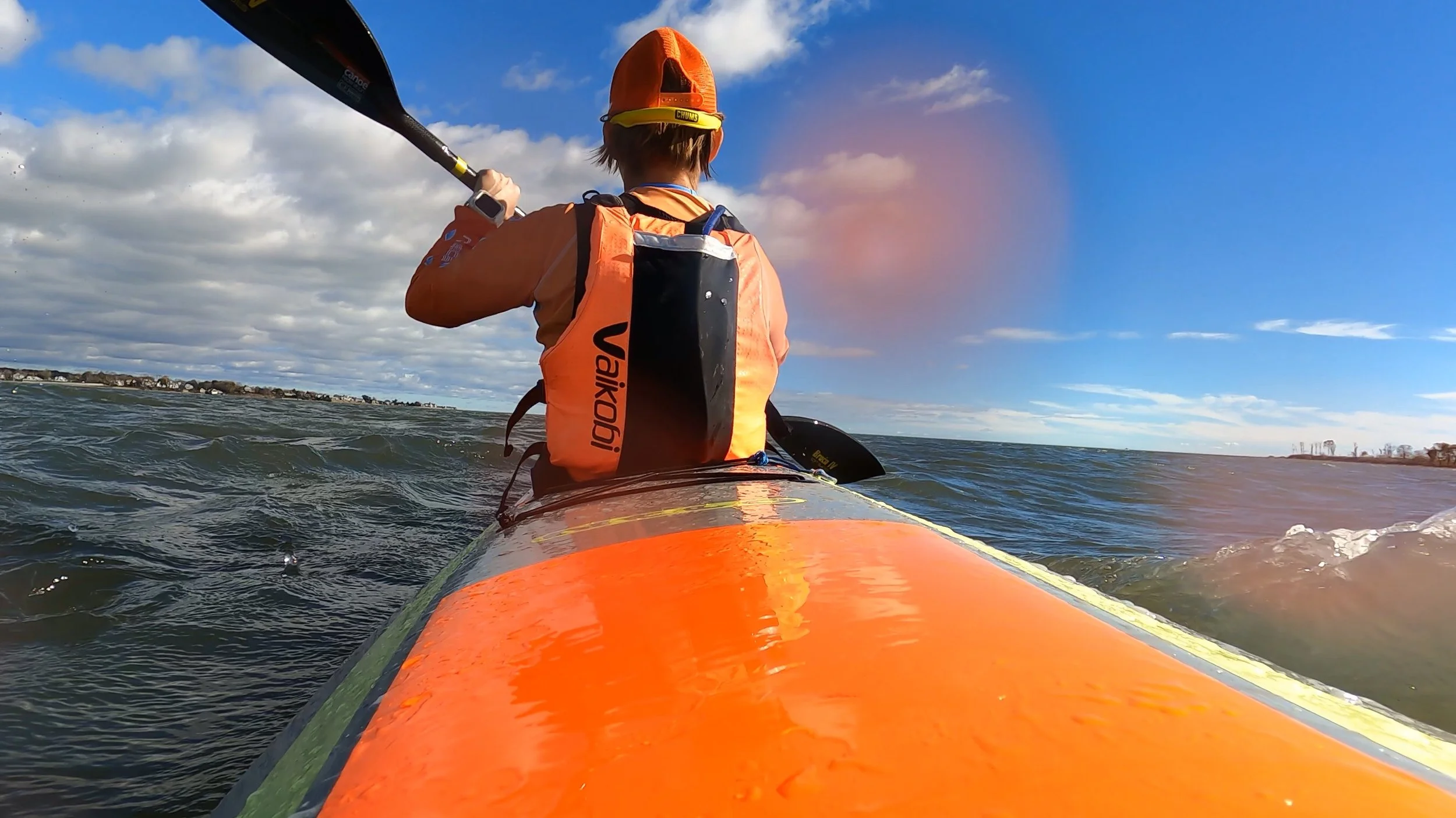 paddle shirt surfski orange meta leash.JPG