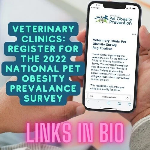 October 12, 2022 is National Pet Obesity Awareness Day! 🐶🐱

Veterinary clinics and organizations, register today to receive your clinic study ID. Link in bio