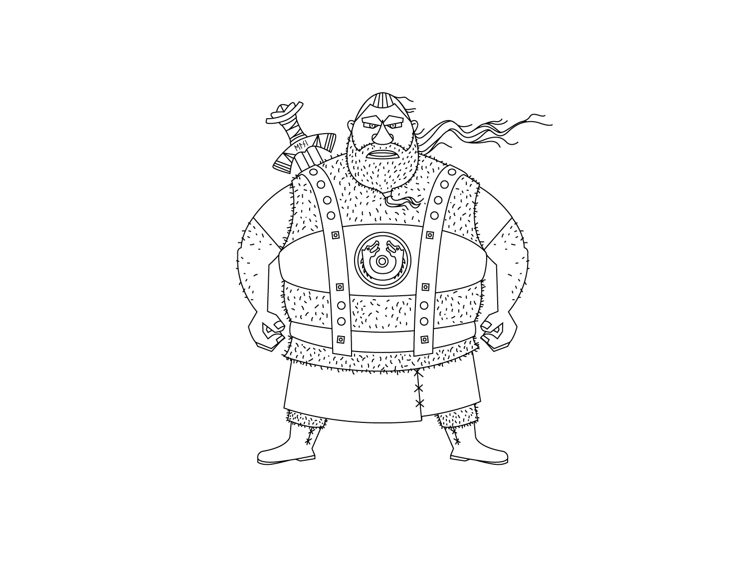 Work in Progress (Outline) des Character Design