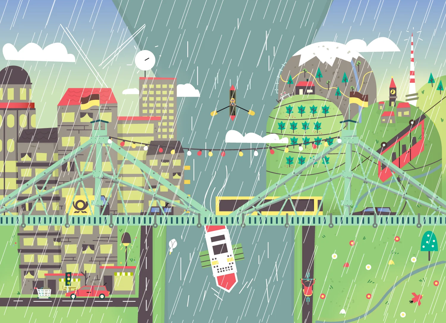 Wimmelbild von Dresden im Frühling von Elisabeth Deim