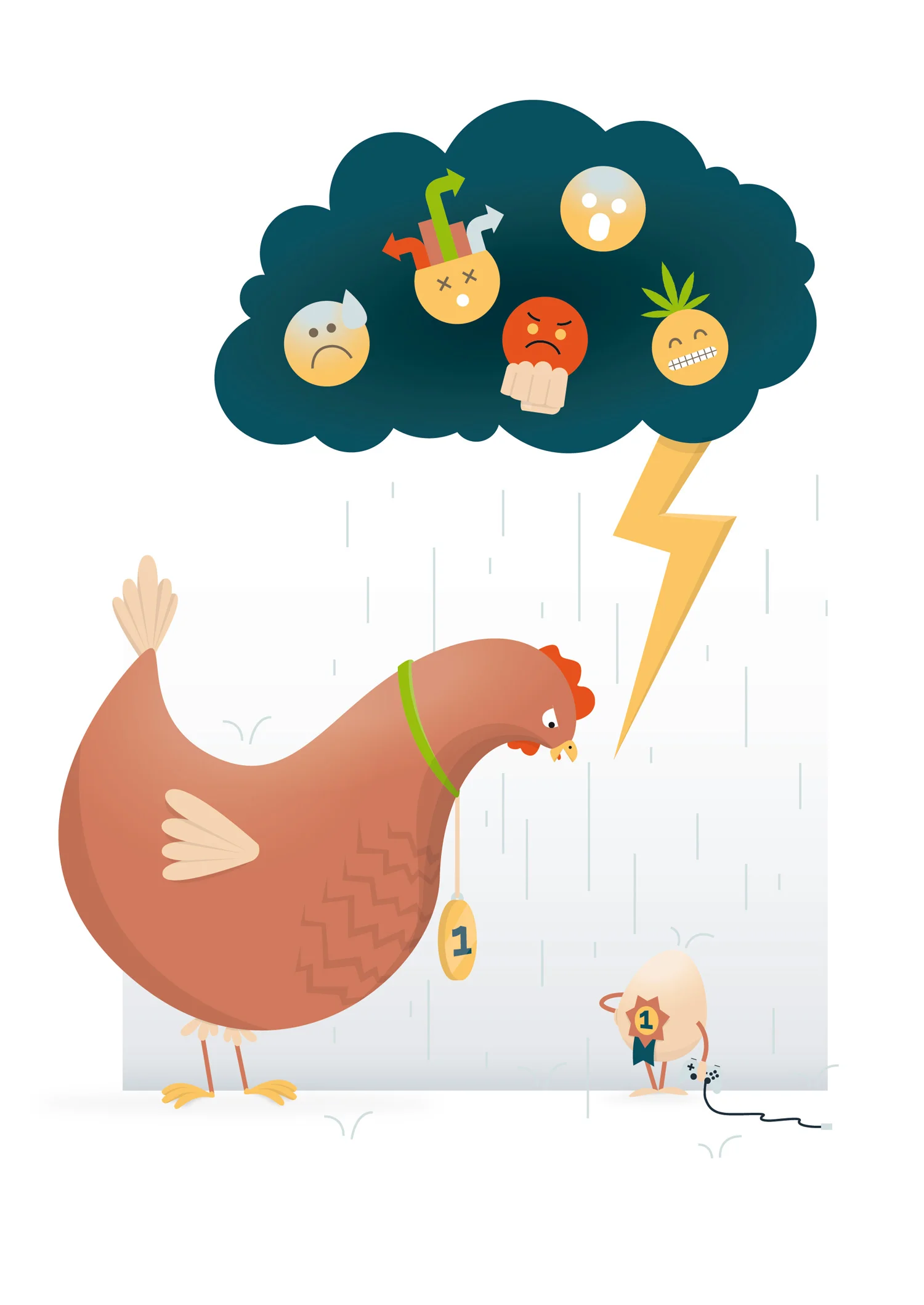 Sachbuch Illustration Ei oder Huhn zu erst - Elisabeth Deim
