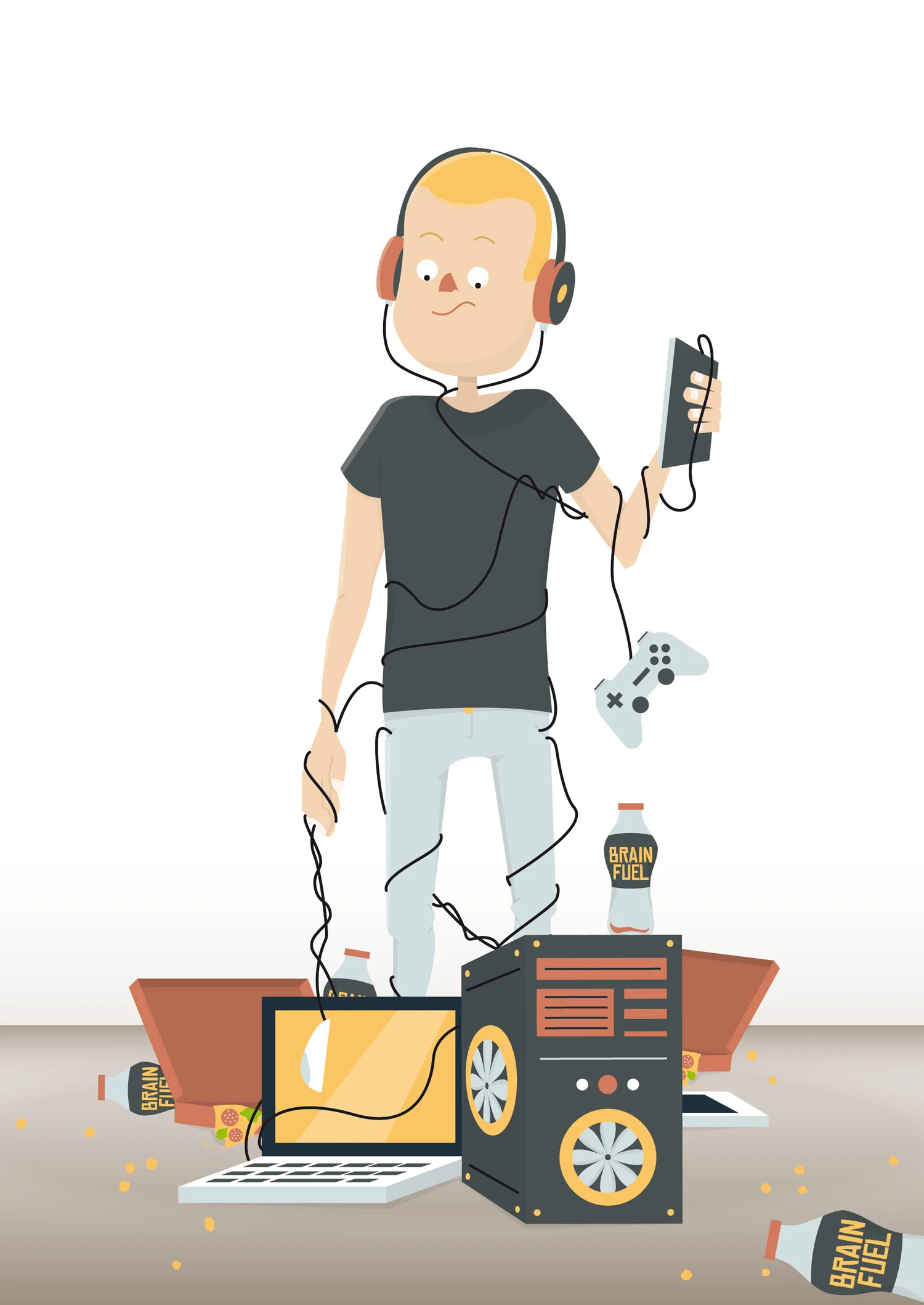 Sachbuch Illustration Videospielsucht - Elisabeth Deim