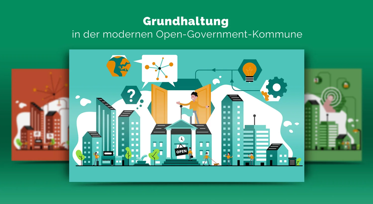 Illustrationen zur Grundhaltung im Open Government / Elisabeth Deim