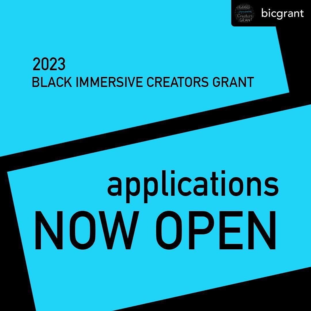 PLEASE SHARE!!! I&rsquo;m on the board of this grant and we have $10k to award! Applications due on April 30!!
 
Posted @withregram &bull; @bicgrant 📣 Applications for the 2023 Black Immersive Creators Grant are now open! 

The grant is a cash award