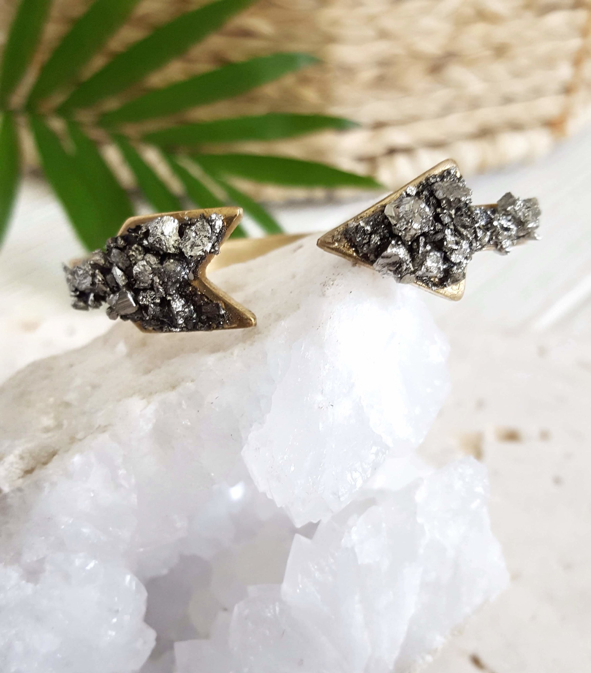 Arrow Pyrite Brass Cuff Bracelet.jpg