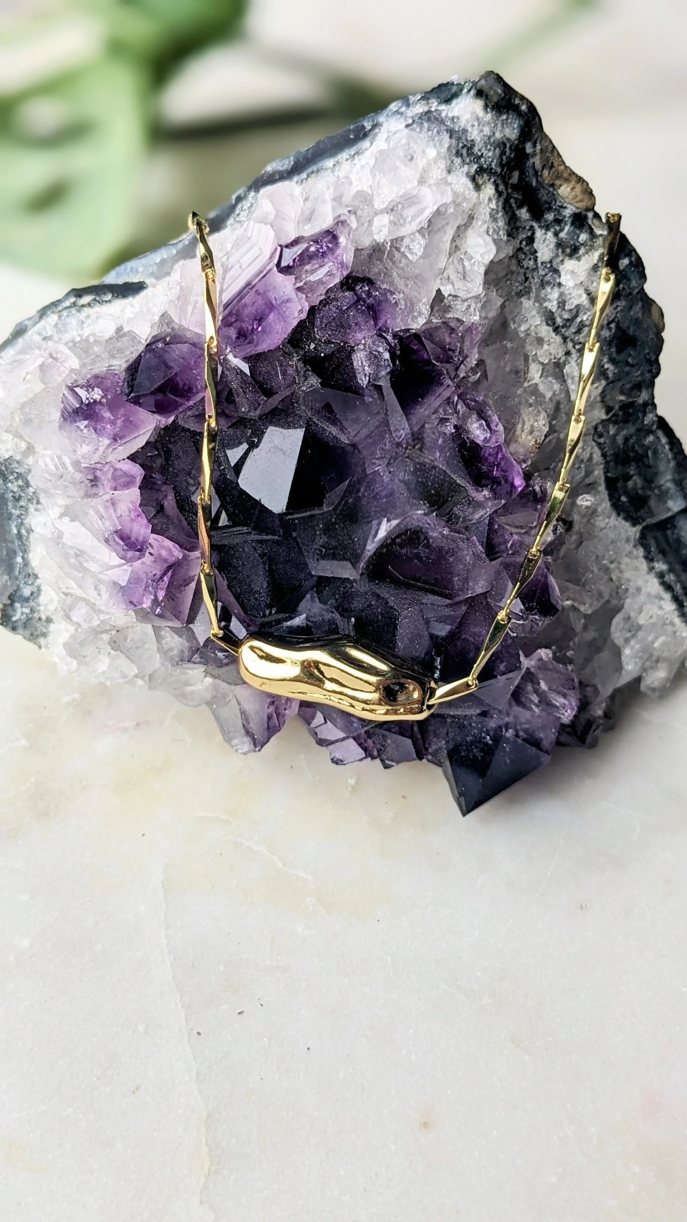 Organic Gold Nugget Necklace | Minimal Handmade Jewelry