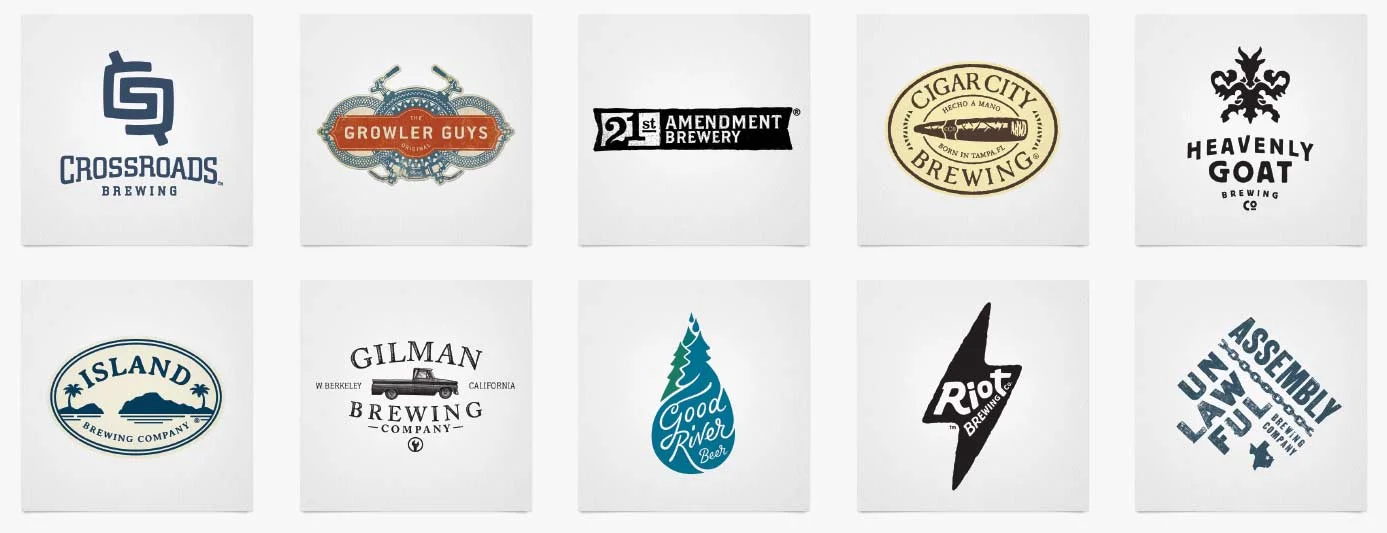 Craft Brewery Logos. Design work ©Danno The Manno, Inc., ©TBD Agency