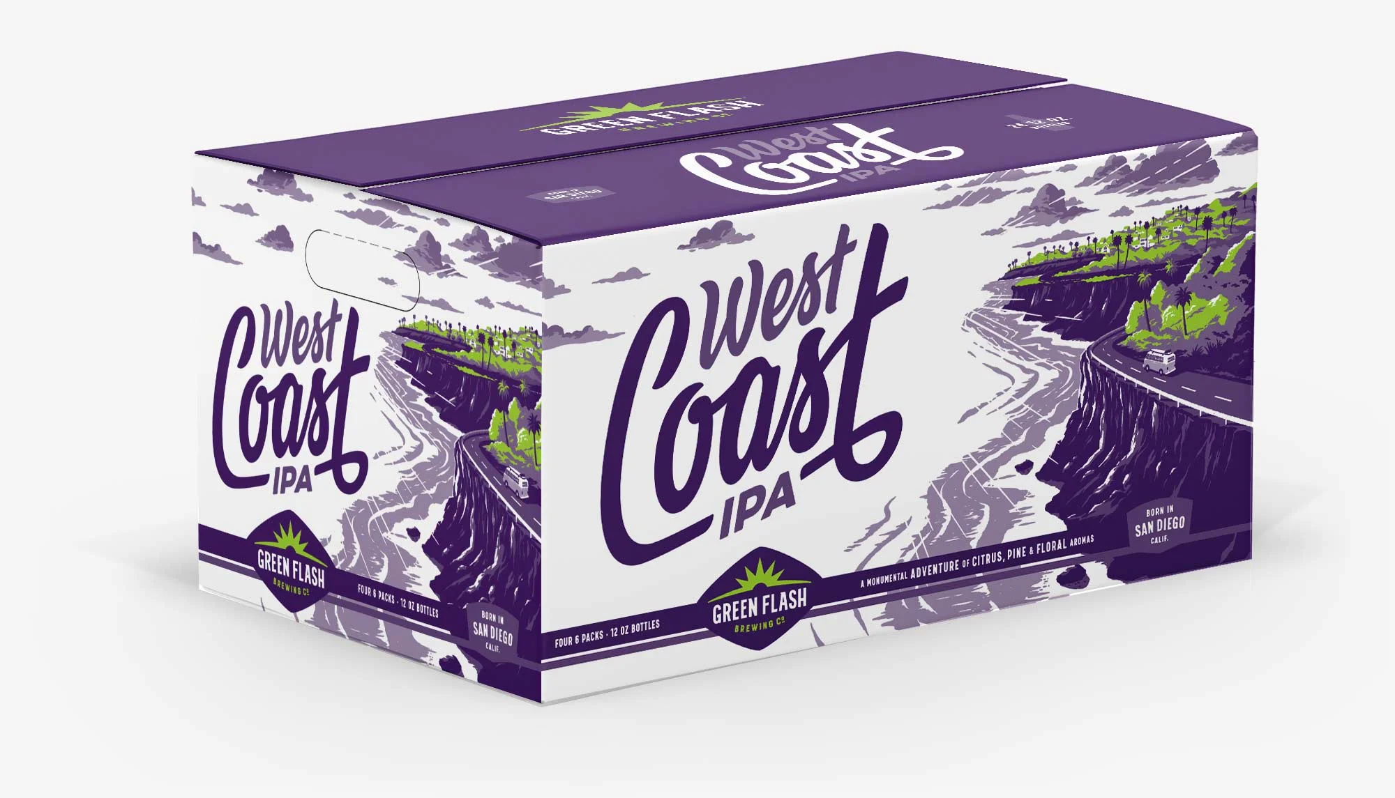 Mother carton case box design for Green Flash West Coast IPA