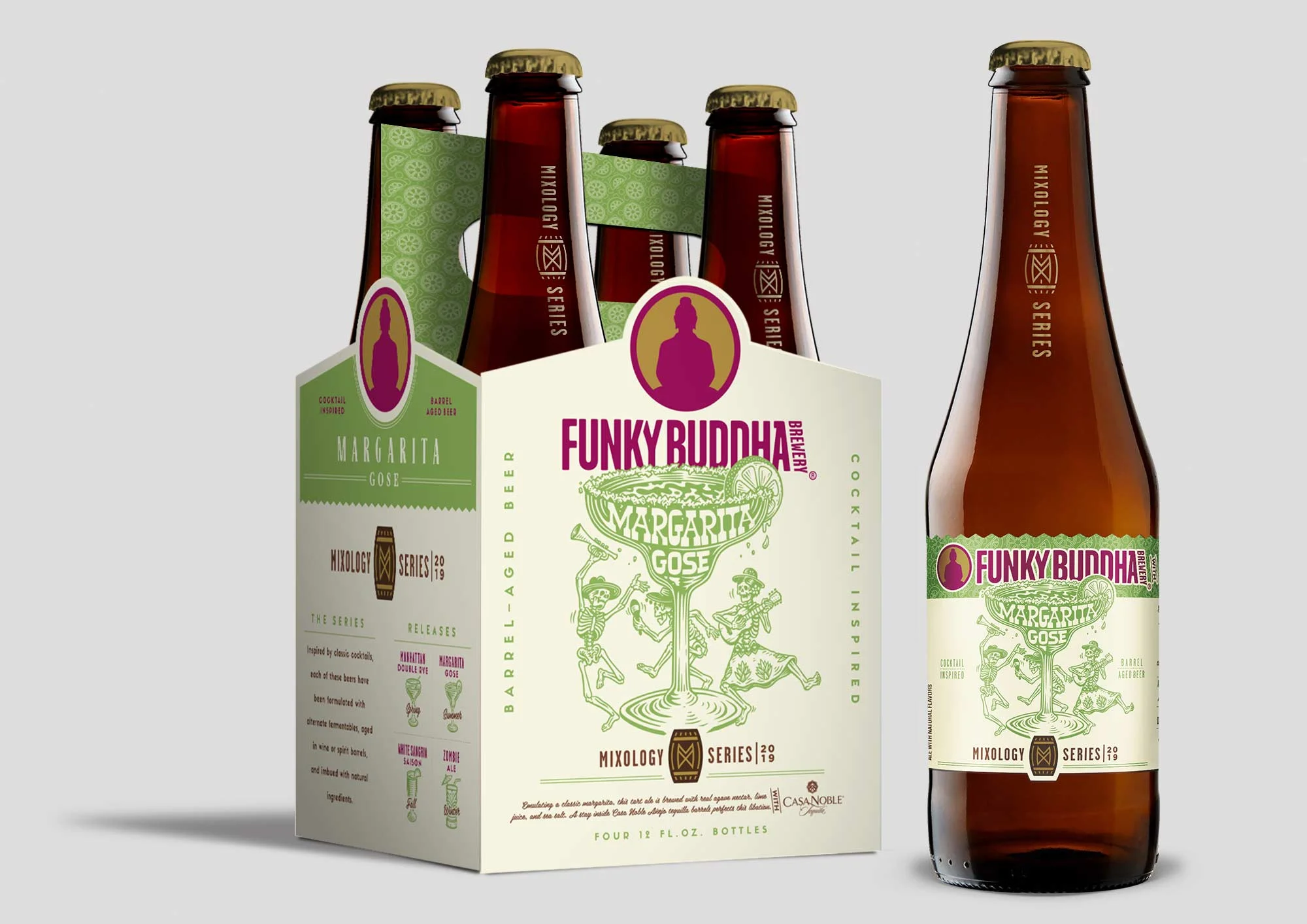 Funky Buddha Brewery Mixology Series Margarita Gose label design and illustration.
