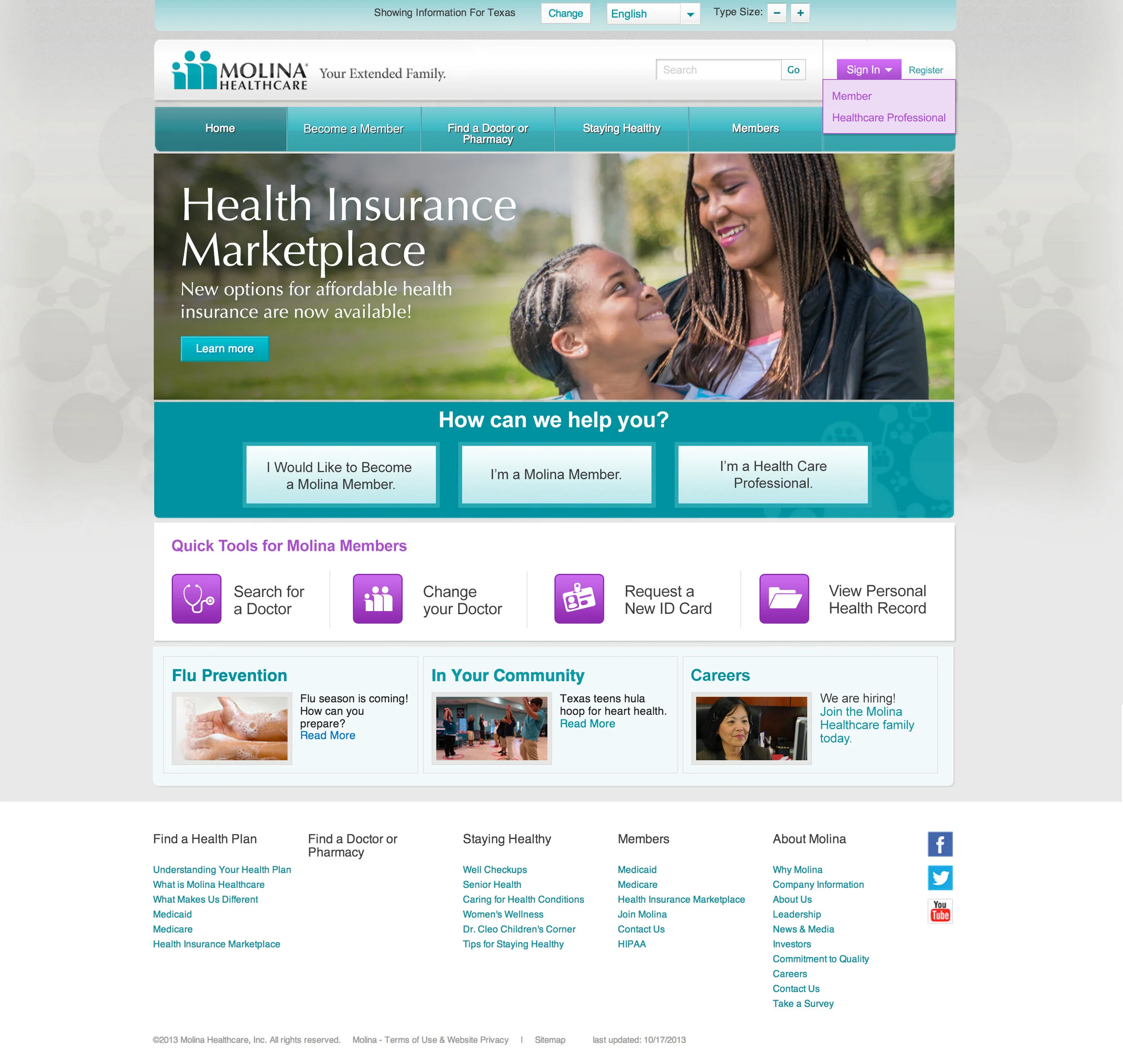 Molina Healthcare Website refresh.