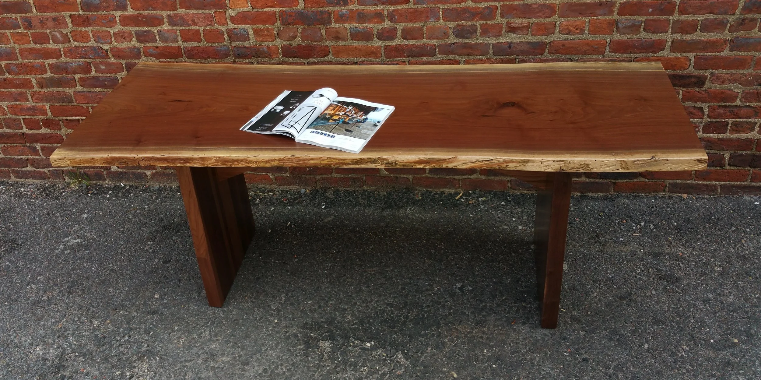 Live edge computer desk Walnut legs