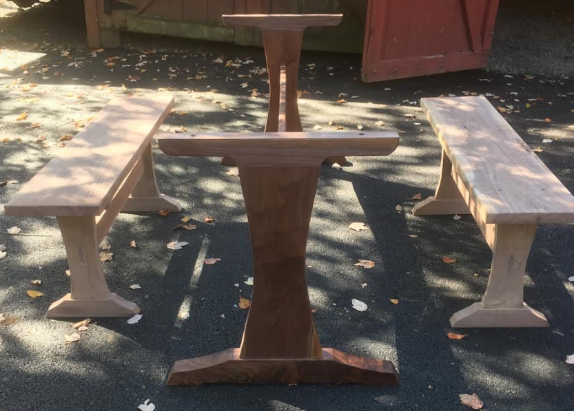 Figured solid Walnut Trestle