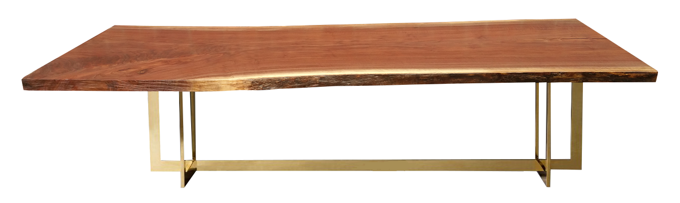 Polished brass interlocking table base