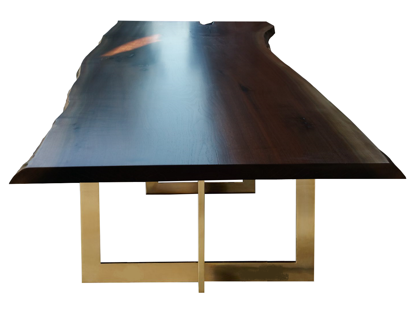 walnut slab table free-form natural live edge