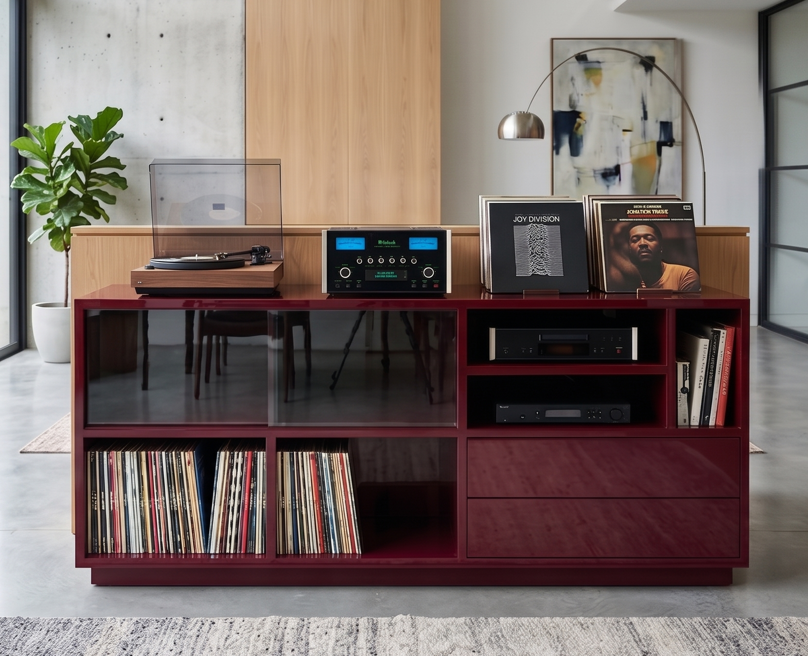 Vinyl Media Credenza