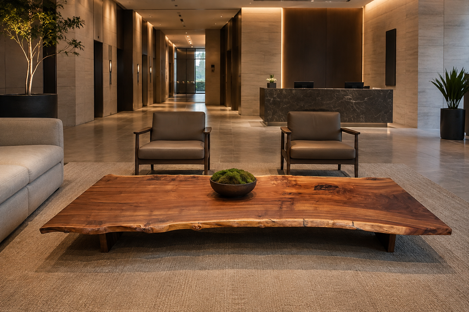 Live Edge Claro Walnut Coffee Table