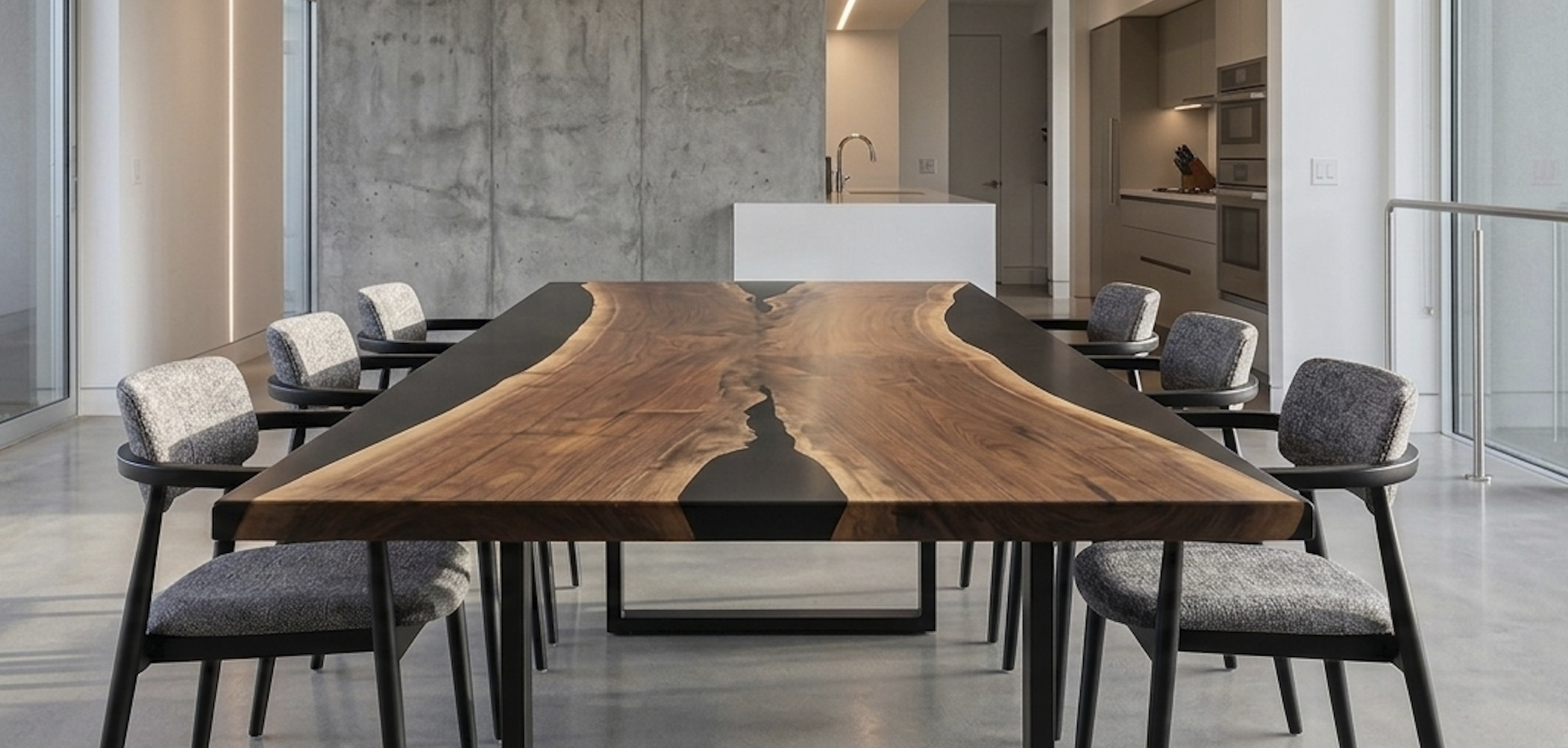 Encapsulated Cast Epoxy Resin Slab Table
