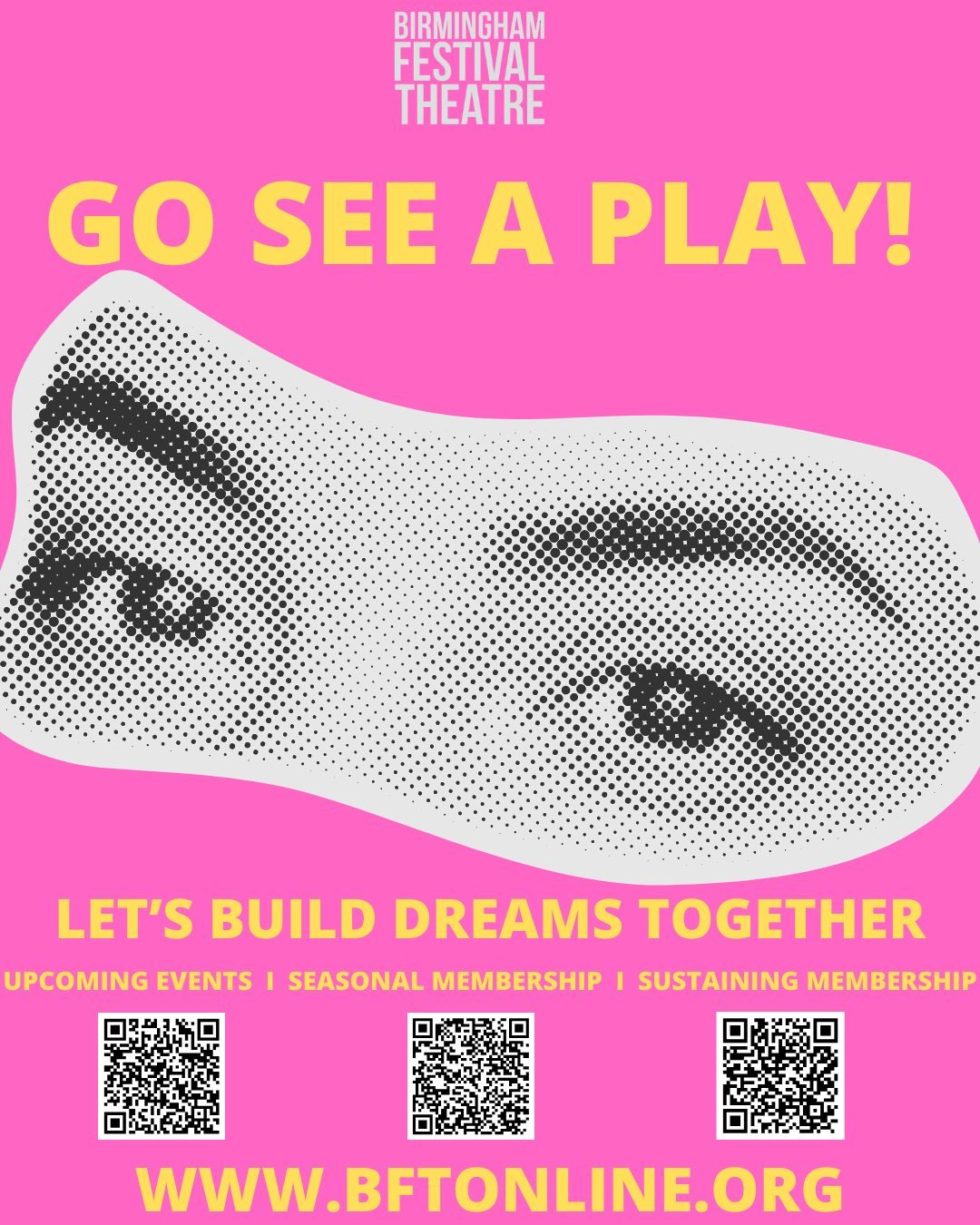 GO SEE A PLAY! Support the local arts, especially in these hard times! We are all feeling the tight wallet, but you keep what you love with your support. Help keep BFT going for another 52 years by buying tickets, memberships, and donating today at w