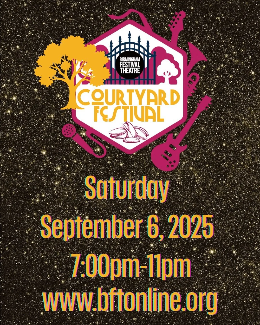 TONIGHT IS THE NIGHT! Come on out to BFT for our Courtyard Festival Fundraiser. Enjoy live entertainment, light food and refreshments, win prizes, and come have fun! Tickets are donation based and can be purchased online or at the door. Get them now