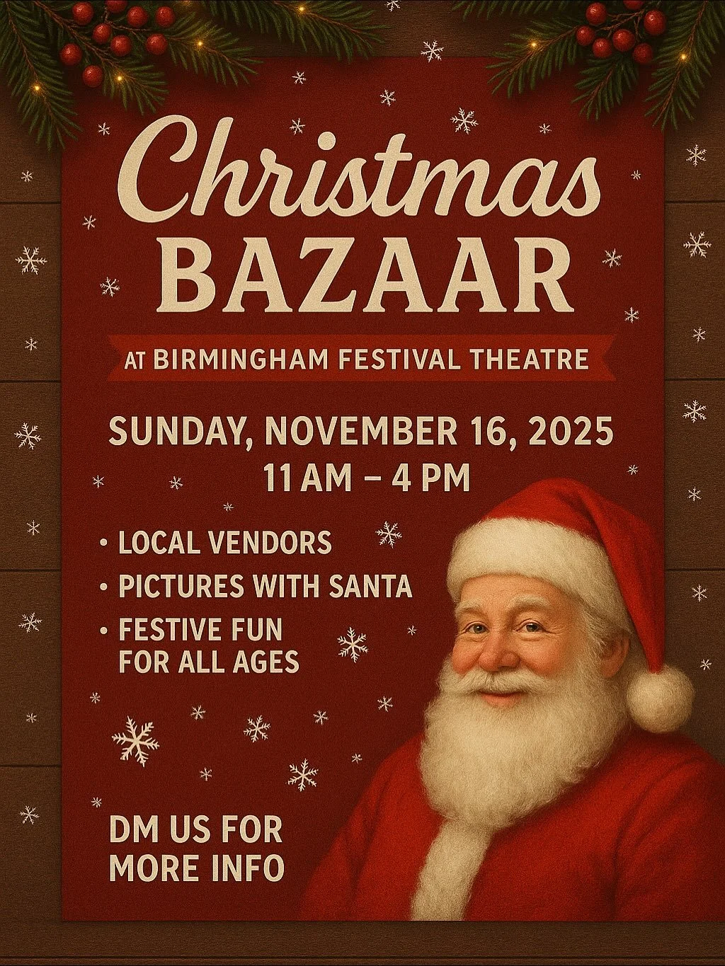 THE DOORS ARE OPEN!!! Come on down to @bhamfestivaltheatre for the Christmas Bazaar!!!🎄🛍️🎁🤑